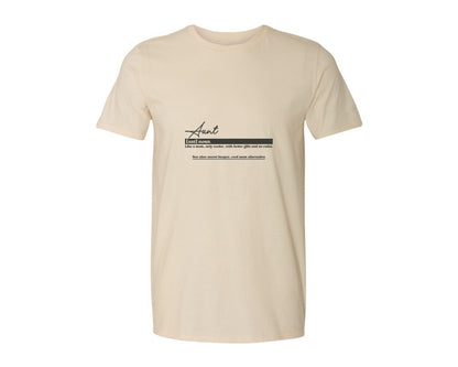 brand:Generic|color:Light Cream / Natural|Aunt Funny Definition Graphic T-Shirt