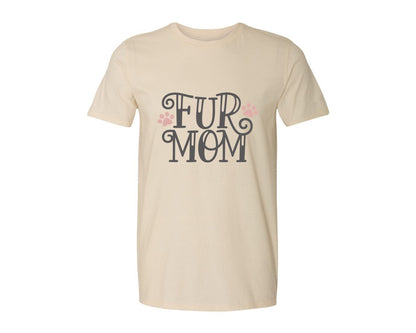 brand:Generic|color:Light Cream / Natural|Fur Mom Cute Crazy Cat Lady Quote 2 Graphic T-Shirt