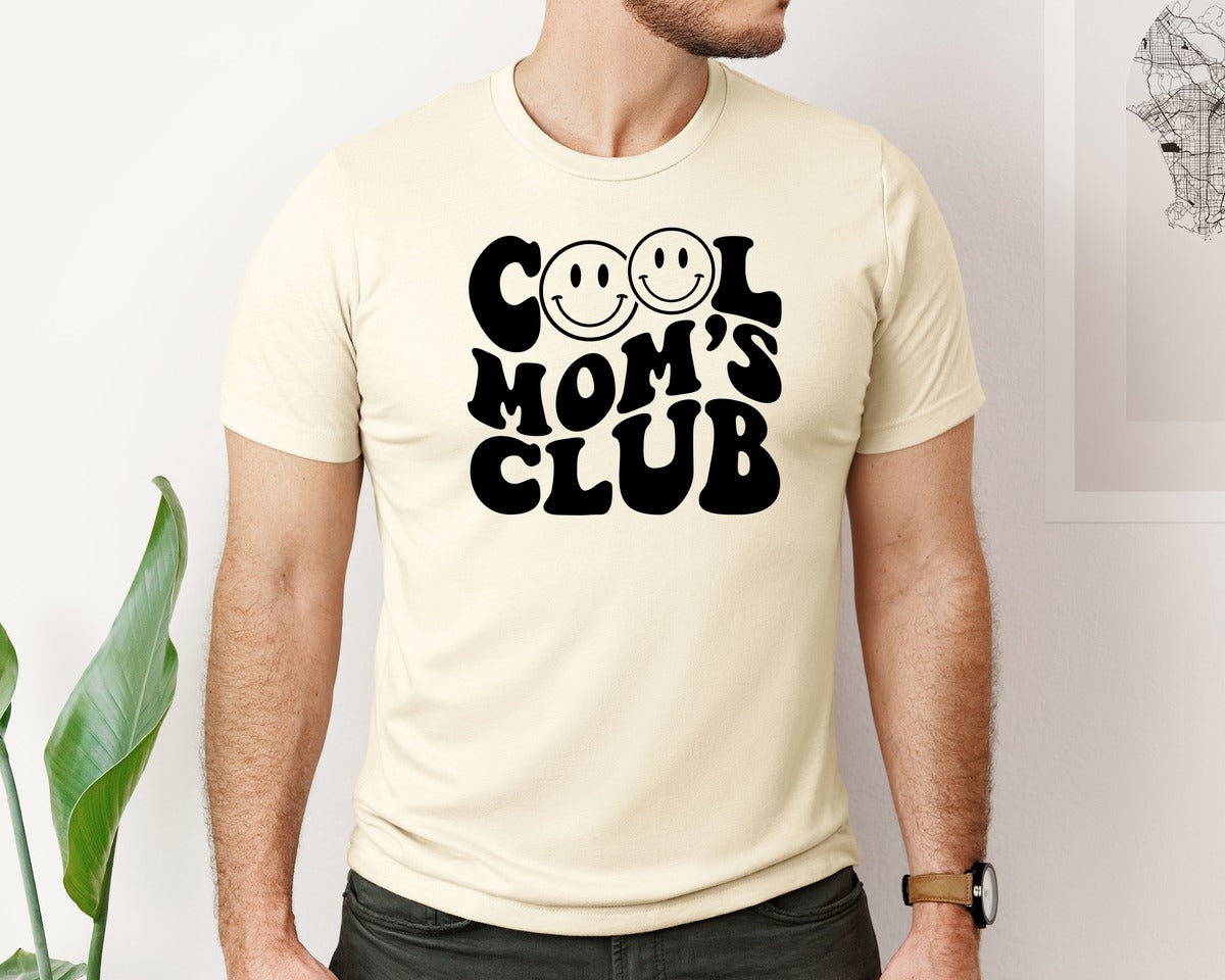 brand:Bella Canvas|color:Light Cream / Natural|Cool Moms Club Wavy 2 Graphic T-Shirt
