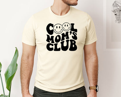 brand:Bella Canvas|color:Light Cream / Natural|Cool Moms Club Wavy 2 Graphic T-Shirt