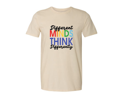 brand:Generic|color:Light Cream / Natural|Different Minds Autism T Shirt Graphic T-Shirt