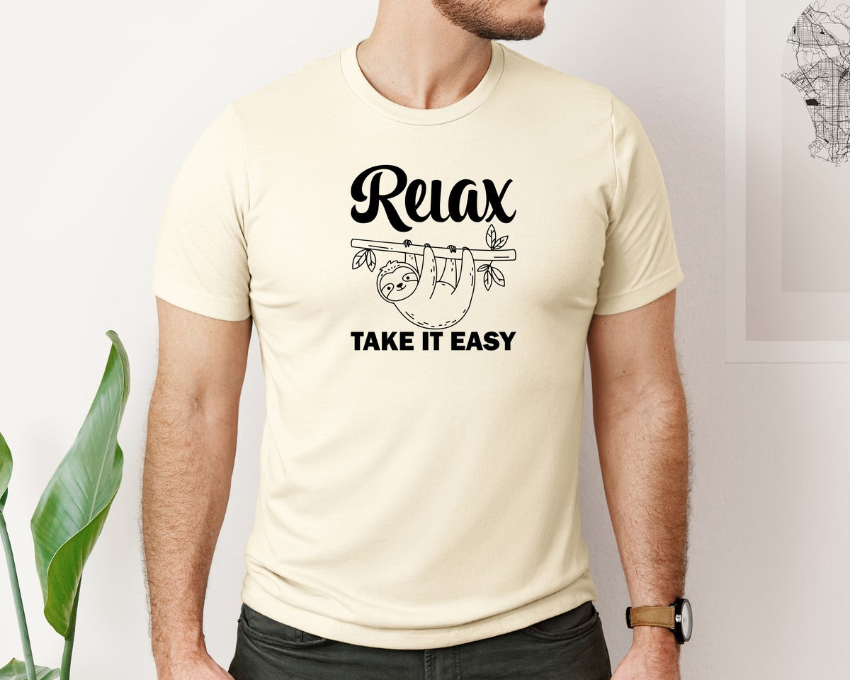 brand:Bella Canvas|color:Light Cream / Natural|Relax Take It Easy T Shirt Graphic T-Shirt