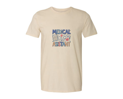 brand:Generic|color:Light Cream / Natural|Medical Assistant 7 Graphic T-Shirt