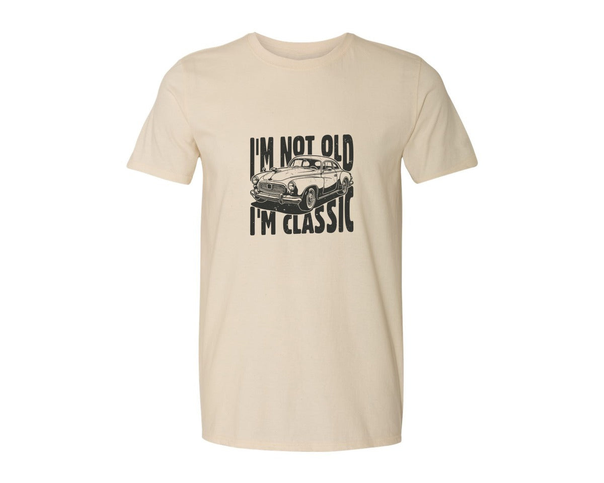 brand:Generic|color:Light Cream / Natural|Im Not Old Im Classic Vintage Car 3 Graphic T-Shirt