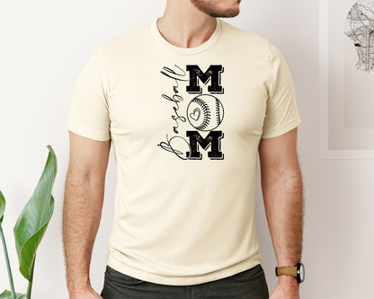 brand:Bella Canvas|color:Light Cream / Natural|Baseball Mama 16 Graphic T-Shirt