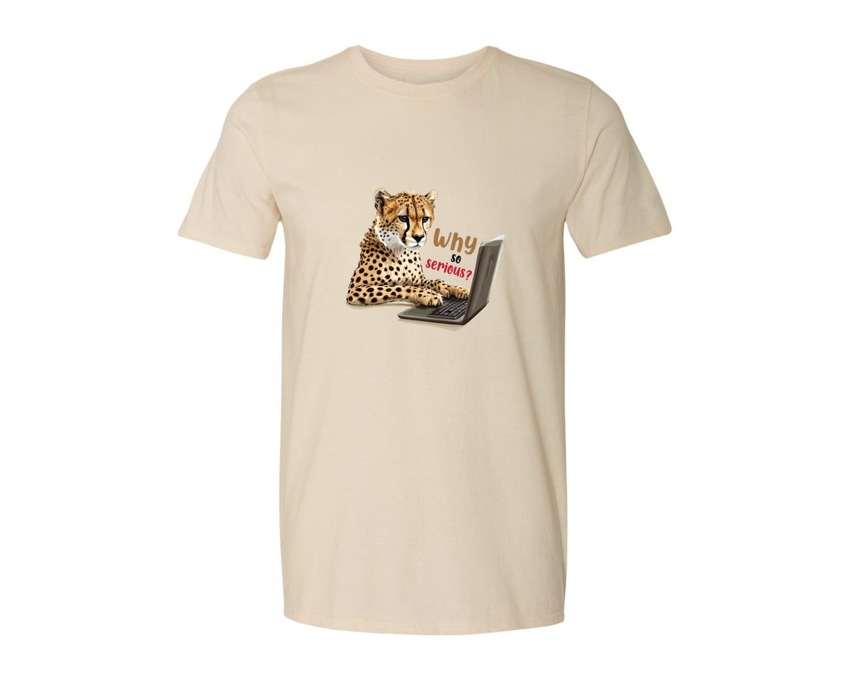 brand:Generic|color:Light Cream / Natural|Tiger Typing On A Laptop T Shirt Print Graphic T-Shirt