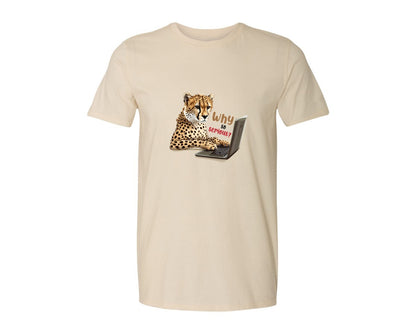 brand:Generic|color:Light Cream / Natural|Tiger Typing On A Laptop T Shirt Print Graphic T-Shirt