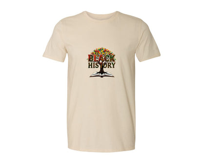 brand:Generic|color:Light Cream / Natural|Black History Month Tree Of Knowledge Graphic T-Shirt