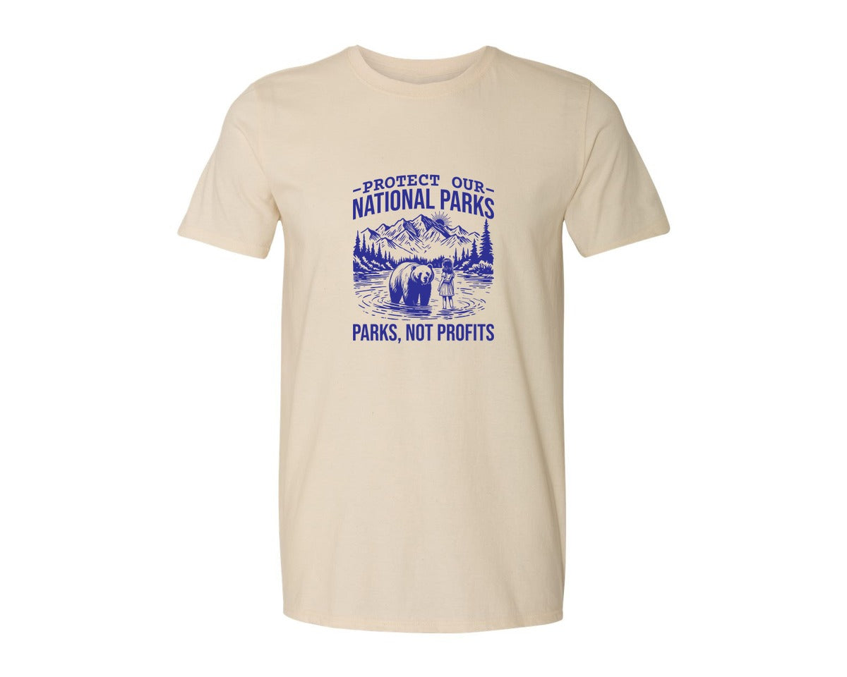 brand:Generic|color:Light Cream / Natural|Protect Our National Parks Shirt Save Graphic T-Shirt