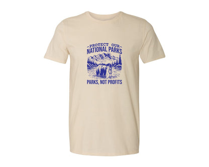 brand:Generic|color:Light Cream / Natural|Protect Our National Parks Shirt Save Graphic T-Shirt