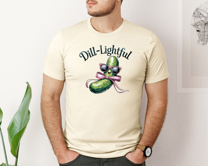 brand:Bella Canvas|color:Light Cream / Natural|Dill Lightful Funny Pickle 2 Graphic T-Shirt