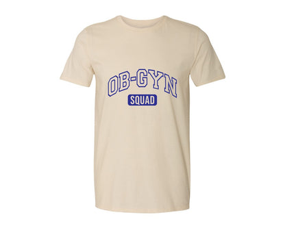 brand:Generic|color:Light Cream / Natural|Ob Gyn Onc Squad At Your Cervix Graphic T-Shirt