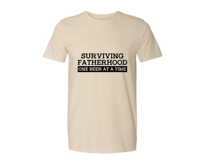 brand:Generic|color:Light Cream / Natural|Surviving Fatherhood Mens T Shirt Graphic T-Shirt