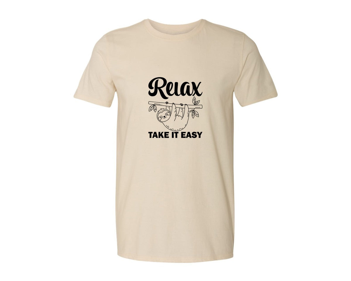 brand:Generic|color:Light Cream / Natural|Relax Take It Easy T Shirt Graphic T-Shirt