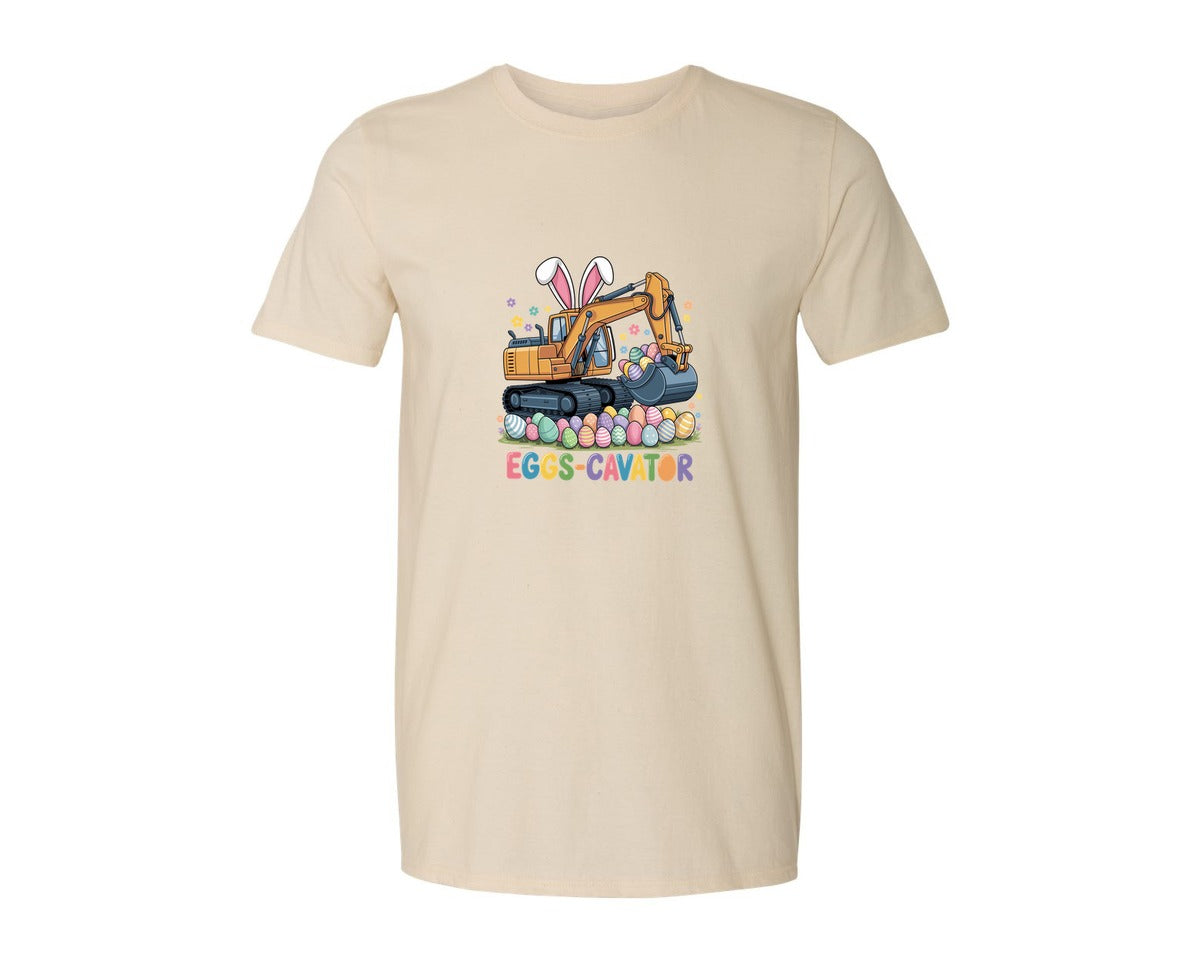 brand:Generic|color:Light Cream / Natural|Eggs Cavator Easter Excavator 3 Graphic T-Shirt