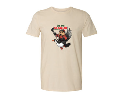 brand:Generic|color:Light Cream / Natural|We Are Canada Elbows Up Graphic T-Shirt