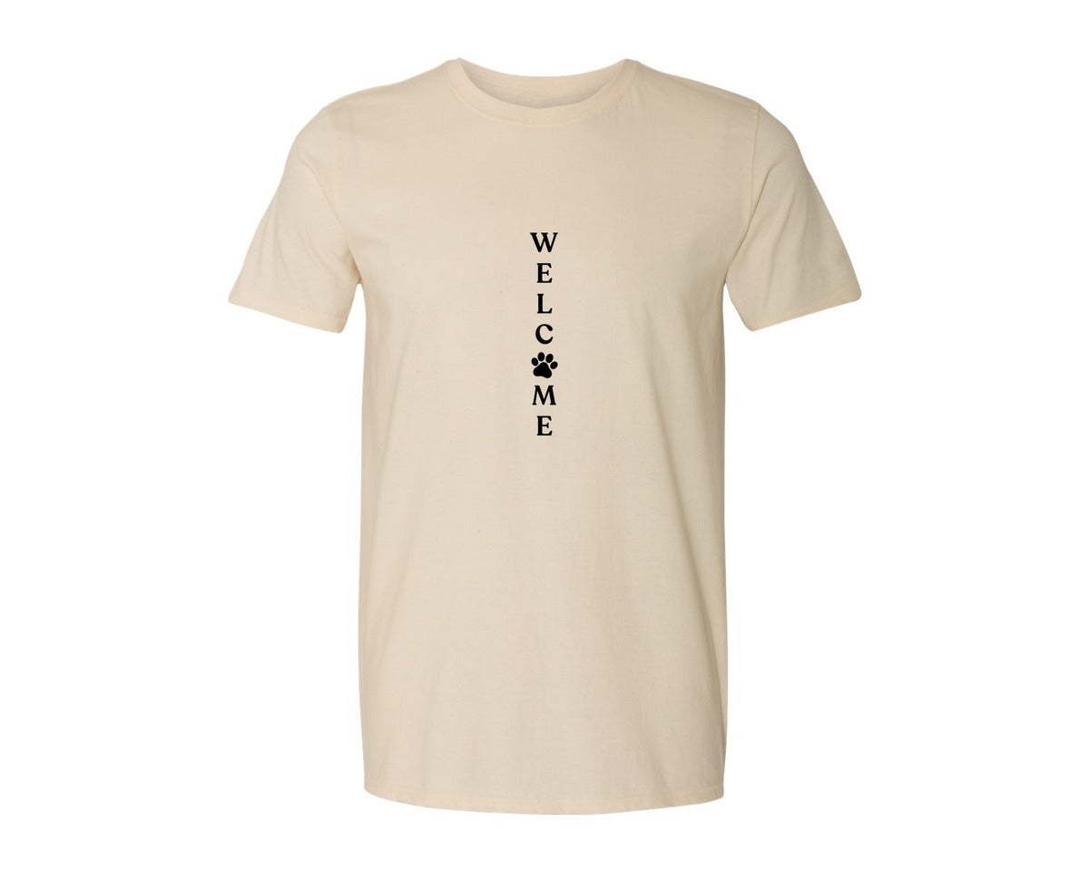 brand:Generic|color:Light Cream / Natural|Welcome Porch Sign 22 Graphic T-Shirt