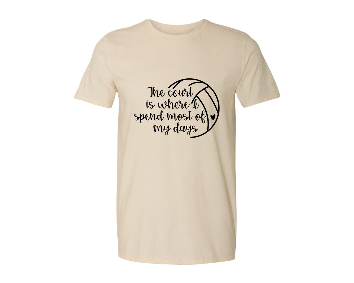 brand:Generic|color:Light Cream / Natural|Volleyball Mom 24 Graphic T-Shirt