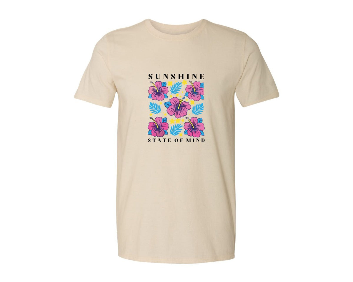 brand:Generic|color:Light Cream / Natural|Sunshine State Of Mind Summer Graphic T-Shirt