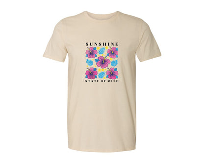 brand:Generic|color:Light Cream / Natural|Sunshine State Of Mind Summer Graphic T-Shirt
