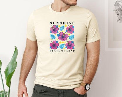 brand:Bella Canvas|color:Light Cream / Natural|Sunshine State Of Mind Summer Graphic T-Shirt
