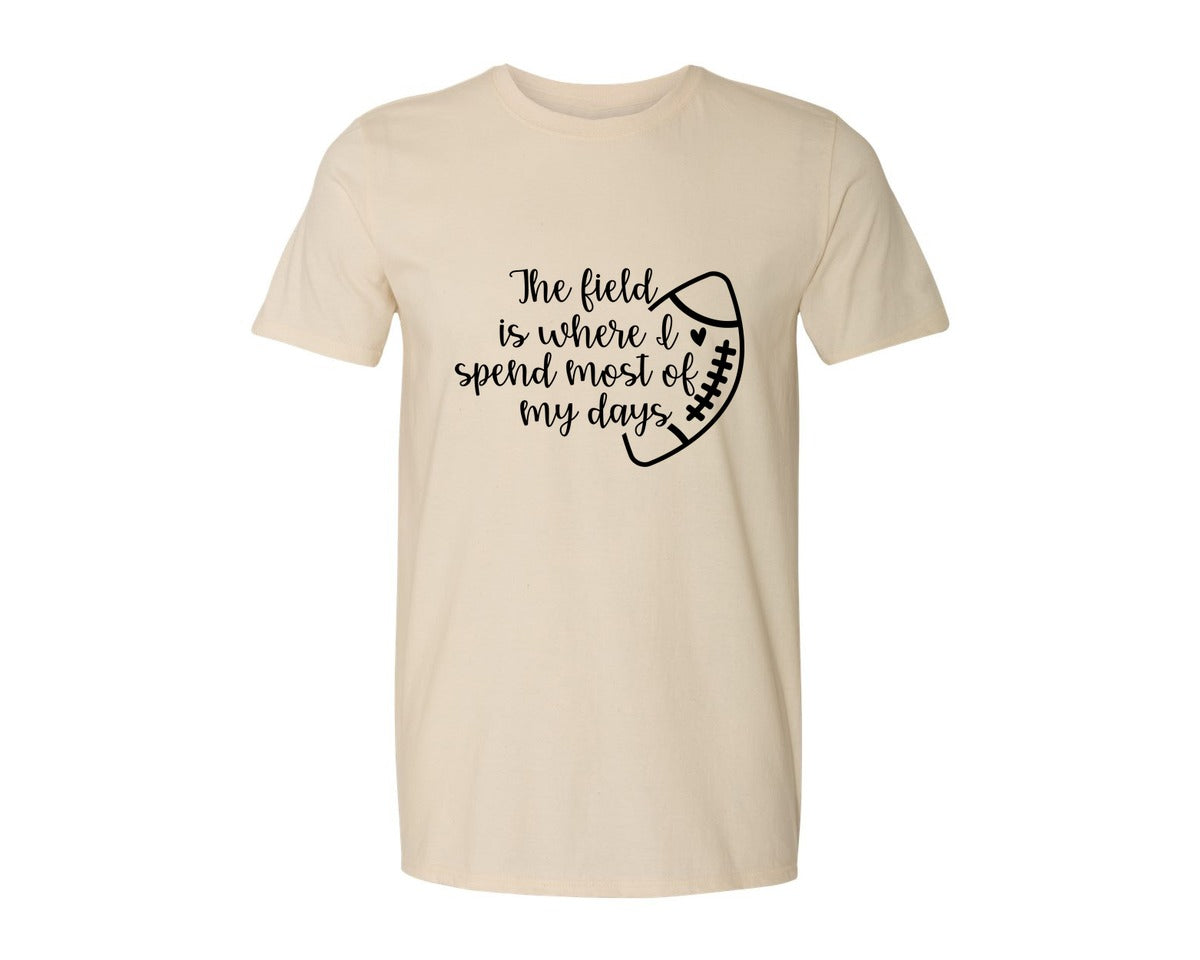 brand:Generic|color:Light Cream / Natural|Football Mom 103 Graphic T-Shirt