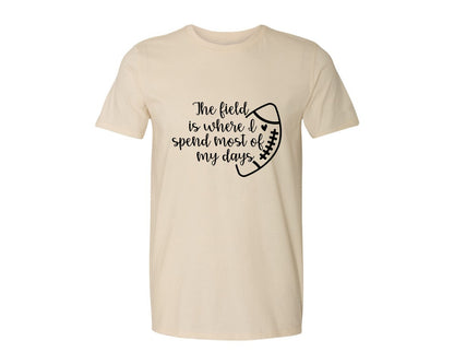brand:Generic|color:Light Cream / Natural|Football Mom 103 Graphic T-Shirt