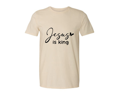 brand:Generic|color:Light Cream / Natural|Jesus Is King Jesus Christian 3 Graphic T-Shirt