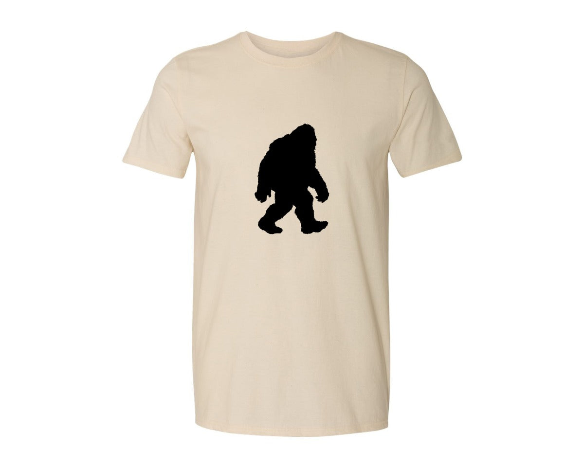 brand:Generic|color:Light Cream / Natural|Bigfoot Sasquatch Figure Design Graphic T-Shirt