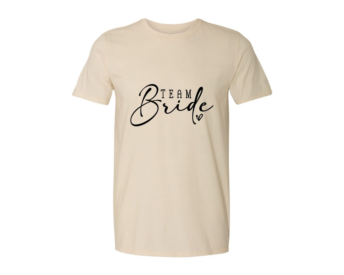 brand:Generic|color:Light Cream / Natural|Team Bride Bridal Party Graphic T-Shirt