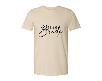 brand:Generic|color:Light Cream / Natural|Team Bride Bridal Party Graphic T-Shirt
