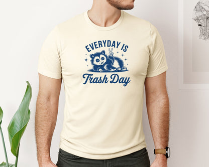 brand:Bella Canvas|color:Light Cream / Natural|Everyday Is Trash Day Design Graphic T-Shirt