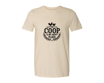 brand:Generic|color:Light Cream / Natural|The Coop Is My Happy Place T Shirt Desig Graphic T-Shirt