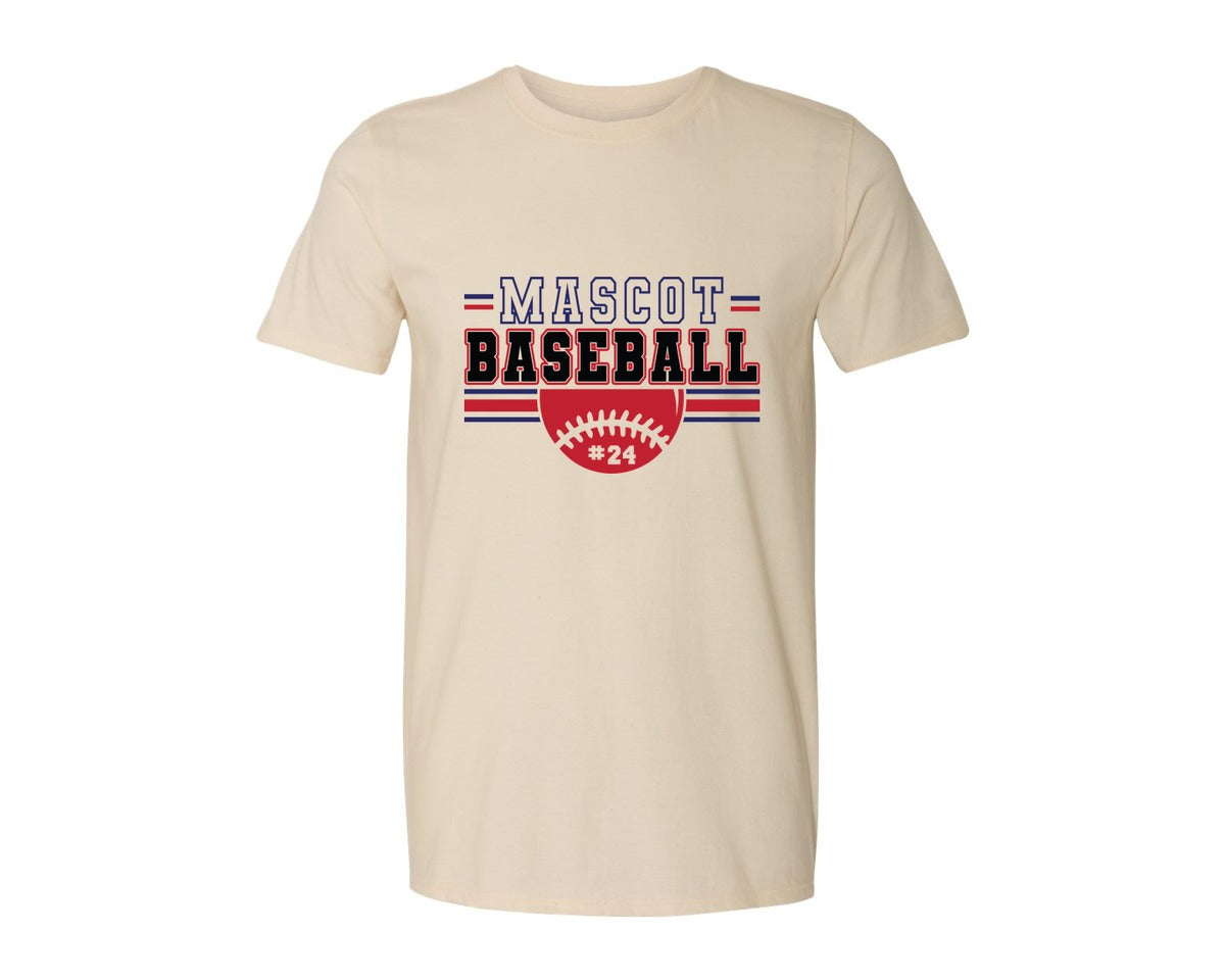 brand:Generic|color:Light Cream / Natural|Baseball Shirt Baseball Team Graphic T-Shirt