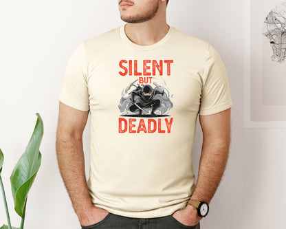 brand:Bella Canvas|color:Light Cream / Natural|Silent But Deadly T Shirt Graphic T-Shirt