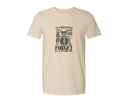 brand:Generic|color:Light Cream / Natural|Im A Multitasker Office Humor Graphic T-Shirt