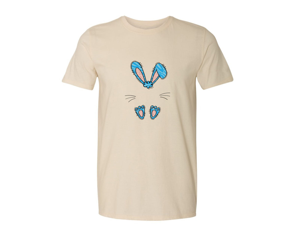 brand:Generic|color:Light Cream / Natural|Boys Easter Monogram Bunny Graphic T-Shirt