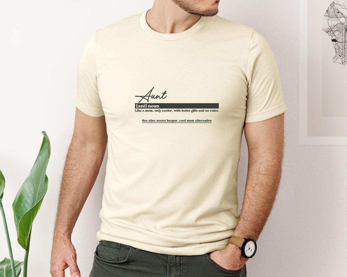 brand:Bella Canvas|color:Light Cream / Natural|Aunt Funny Definition Graphic T-Shirt