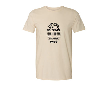brand:Generic|color:Light Cream / Natural|Volleyball Team Volleyball Team Graphic T-Shirt