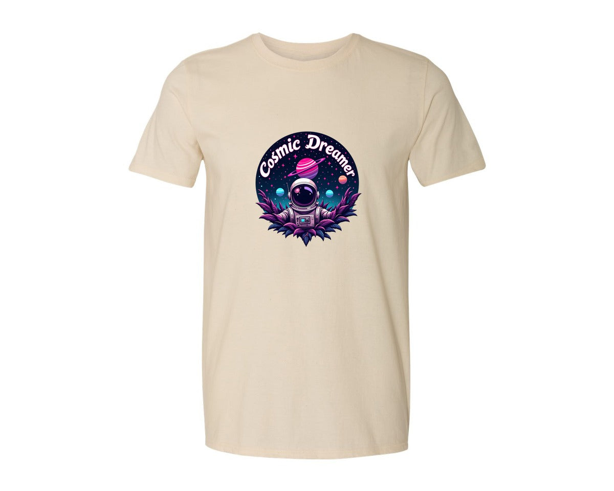 brand:Generic|color:Light Cream / Natural|Cosmic Dreamer T Shirt Design Graphic T-Shirt