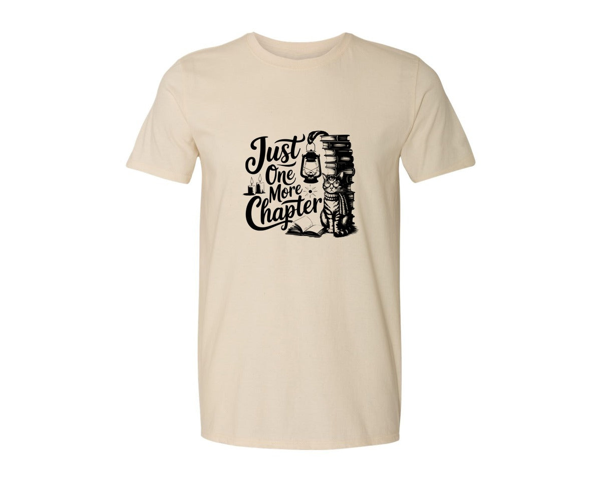 brand:Generic|color:Light Cream / Natural|Just One More Chapter T Shirt Design Graphic T-Shirt
