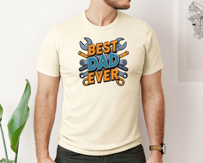 brand:Bella Canvas|color:Light Cream / Natural|Mechanic Dad 3 Graphic T-Shirt
