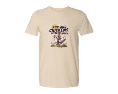 brand:Generic|color:Light Cream / Natural|Kids And Chickens Vintage Farm Graphic T-Shirt