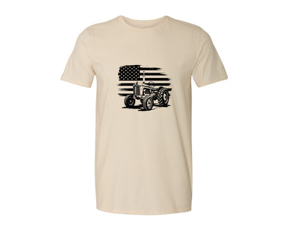 brand:Generic|color:Light Cream / Natural|Tractor Flag Vector T Shirt Design Graphic T-Shirt