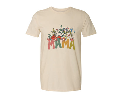 brand:Generic|color:Light Cream / Natural|Mama Shirt Wildflowers Mama Shirt Graphic T-Shirt