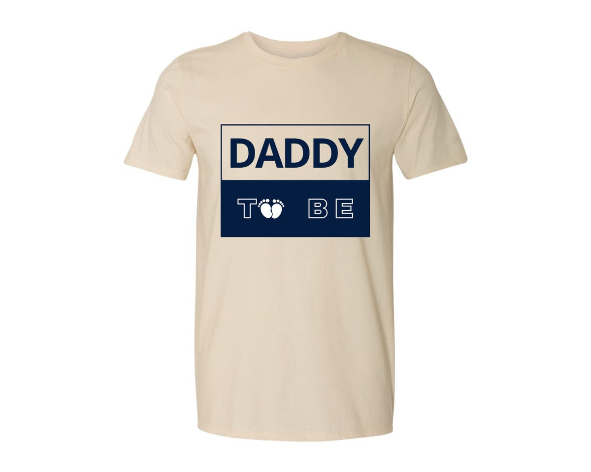 brand:Generic|color:Light Cream / Natural|Daddy To Be Pregnancy Announcement 2 Graphic T-Shirt