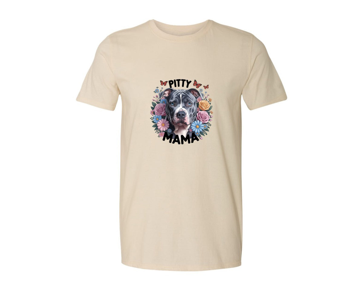 brand:Generic|color:Light Cream / Natural|Pitty Mama Cute Pitbull Dog 2 Graphic T-Shirt