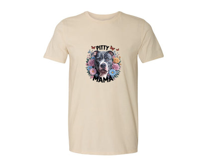 brand:Generic|color:Light Cream / Natural|Pitty Mama Cute Pitbull Dog 2 Graphic T-Shirt