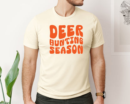 brand:Bella Canvas|color:Light Cream / Natural|Retro Deer Hunting Season Design 2 Graphic T-Shirt