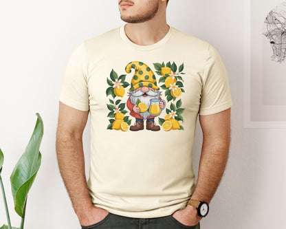 brand:Bella Canvas|color:Light Cream / Natural|Lemon Gnome Cute Summer Design Graphic T-Shirt